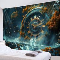 Clock Waterfall Hanging Tapestry Wall Art Large Tapestry Mural Decor Photograph Backdrop Blanket Curtain Home Bedroom Living Room Decoration Lightinthebox