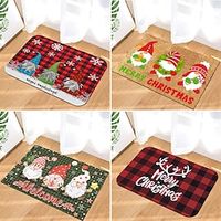 Christmas Doormat Blanket Welcome Home Front Door Decorations Decor Carpet Bathroom Mat Xmas Mat Lightinthebox - thumbnail