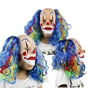 Festival Party  Masks for Face Cosplay Horror Scary Clown Mask Green Hair Wig Festival Lightinthebox