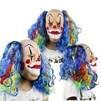 Festival Party  Masks for Face Cosplay Horror Scary Clown Mask Green Hair Wig Festival Lightinthebox - thumbnail