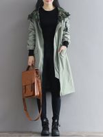 Camouflage Patchwork Hooded Women Coats