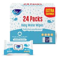 Fine Baby Wipes Wet 72 Sheet Water Wipes 99.9% (Pack of 24)