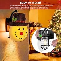 1pc, Christmas Decorations Outdoor Christmas Porch Light Covers Snowman Decorations Outdoor Light Covers For Porch Lights, Garage Lights, Large Light Fixtures, Outdoor Christmas Decorations Porch Deco Lightinthebox - thumbnail