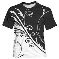 Leaf Color Block Daily Designer Casual Men's 3D Print T shirt Tee Sports Outdoor Holiday Going out T shirt Black Burgundy Green Short Sleeve Crew Neck Shirt Spring Summer Clothing Apparel S M L XL Lightinthebox