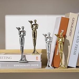 Resin Scholar Figurine Slim Human Sculpture Decoration Creative Craft Tabletop Statue Ornament Suitable for Office Wine Cooler Decor miniinthebox