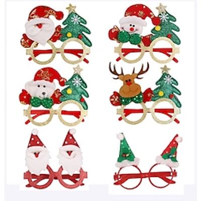 6 PCS Santa Suit Glasses Cosplay Accessories Men's Women's Unisex Boys Christmas Christmas Carnival Christmas Eve Polyester More Accessories miniinthebox