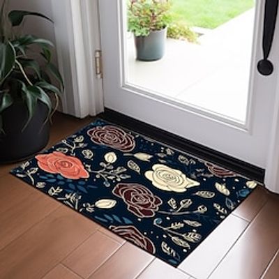 Rose Pattern Doormat Non-Slip Oil Proof Rug Indoor Outdoor Mat Bedroom Decor Bathroom Mat Entrance Rug Door Mat miniinthebox