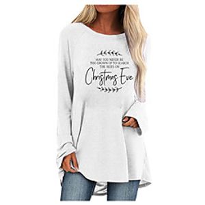 Women's Shift Dress Short Mini Dress Blue Blushing Pink Gray White Black Brown Long Sleeve Letter Print Fall Round Neck Casual Christmas 2021 S M L XL XXL 3XL 4XL 5XL miniinthebox