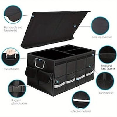 Car Trunk Organizers, Non-slip Collapsible Multi Compartment Car Storage Organizer, SUV Trunk Organizer And Storage, Sturdy And Durable Lightinthebox