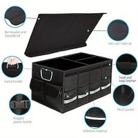 Car Trunk Organizers, Non-slip Collapsible Multi Compartment Car Storage Organizer, SUV Trunk Organizer And Storage, Sturdy And Durable Lightinthebox - thumbnail