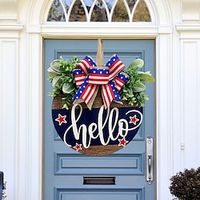 Wooden Door Sign for Independence Day - Patriotic Courtyard Indoor Outdoor Decoration with Hanging Ring, Perfect for Celebrating the Spirit of America Lightinthebox