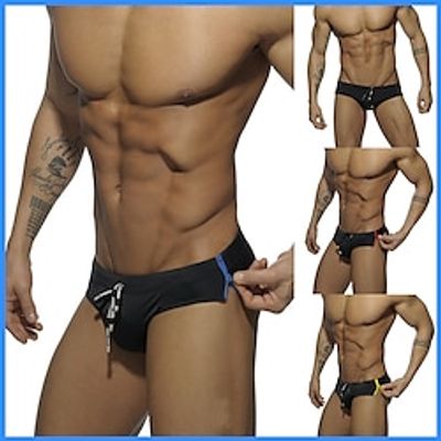 Men's Swim Briefs Daily Beach Breathable Quick Dry Zipper Drawstring Elastic Waist Plain Short Sport Casual Activewear Yellow Red Micro-elastic Lightinthebox Men's Swim Briefs Daily Beach Breathable Quick Dry Zipper Drawstring Elastic Waist Plain Short Sport Casual Activewear Yellow Red Micro-elastic Lightinthebox