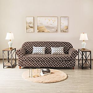 1 Set of 2 Pieces Vintage Geometric Printed Stretch Couch Covers Sofa Slipcover Protector Cover Include Individual Seat Cushion Cover for 1~4 Cushion Seater for Living Room Machine Washable Lightinthebox