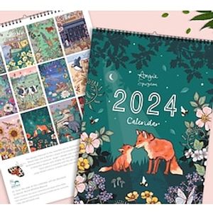 2024 Calendar of Nature and Wildlife, 2024 Wall Calendar of Nature and Wildlife Art, 2921cm miniinthebox