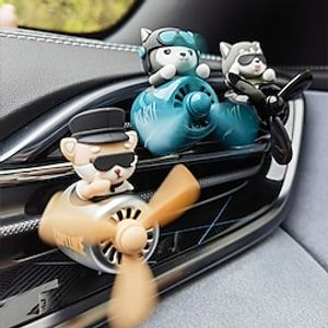 StarFire Car Fragrance Diffuser Clip Cute Cartoon Dog Pilot Car Air Vent Fan Creative Perfume Decoration Car Air Fresheners Car Purifier Odor Eliminator Gifts Lightinthebox
