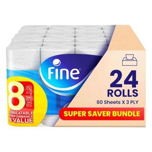 Fine Towel Household Super Towel Pro 60 Sheets X 3 Ply (Pack of 24)