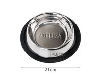 Nobleza Stainless Steel Anti Skid Plain Pet Bowl Medium For Cats And Dogs - D21Xh4.8cm