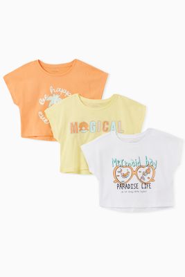Cropped Tops in Organic Cotton, Set of 3 Cropped Tops in Organic Cotton, Set of 3
