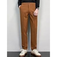 Men's Dress Pants Trousers Suit Pants Pocket Plain Comfort Breathable Outdoor Daily Going out Fashion Casual Black Blue Lightinthebox - thumbnail