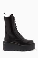 Valentino Garavani VLOGO Combat Boots in Leather - thumbnail