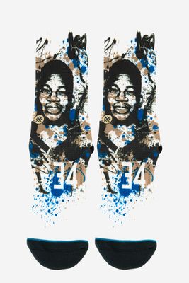 Mens Giannis Splatter Socks White/Green Combo Mens Giannis Splatter Socks White/Green Combo