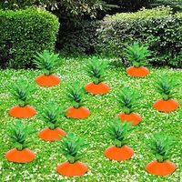 6 Pack Easter Carrot Garden Stake Carrot Decorative Yard Stake Outdoor Plastic Rustic Yard Sign for Easter Decor Home Lawn Patio Ornaments Spring Party Supplies Lightinthebox