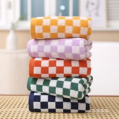 Cotton Chessboard Grid Highly Absorbent Face Towel Lighter Weight  Super Absorbent Quick Dry Perfect Bathroom Towel for Daily Use Contains Towel(13 x 27.5Inches)1 Piece Lightinthebox