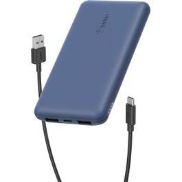 Belkin 10000 mAh Boost Charge 3-Port Power Bank 10K+ USB-A to USB-C Cable, Blue (BL-PB-B011-10000C-BLU)