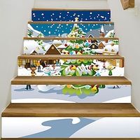 3D Christmas Stair Stickers Decals Xmas Staircase Decals Removable Tile Stair Risers Decals Xmas Home Decor 6 Pieces,Christmas Home Decor miniinthebox - thumbnail