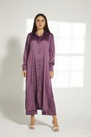Moistreet Purple Silk Fabric Top And Pants Set (XS, S, M, L, XL, XXL)