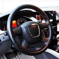 Braid On Steering Wheel Car Steering Wheel Cover With Needles and Thread Artificial leather Diameter 38cm Steering Cover miniinthebox - thumbnail