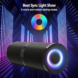 A29 powerful portable BT speakers wireless speakers 5.3 with colorful LED lights and hd stereo TWS pairing hands-free calls 24 w output capacity of 2400 mah 24 hours of playing time very suitabl miniinthebox
