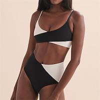 Women's Swimwear Bikini Normal Swimsuit 2 Piece Color Block Beach Wear Holiday Bathing Suits Lightinthebox