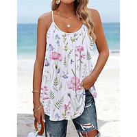 Women's Tank Top Camisole Vest Floral Casual Print Pink Sleeveless Fashion Modern U Neck Summer Lightinthebox