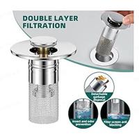 Wash Basin Plug And Press Type Stainless Steel Filter Basin Bouncing Core Drain Sink Water Plug Lightinthebox