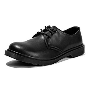 Men's Unisex Oxfords Lace up Leather Shoes Business Casual Classic Daily Outdoor Leather Cowhide Non-slipping Height-increasing Shock Absorbing Black Fall Winter miniinthebox