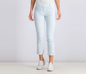 Womens Embroidered Cropped Pants  Light Blue