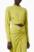 Crop Tie Sweater in Ribbed Knit