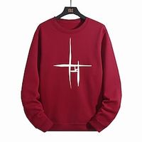 Men's Sweatshirt Black Red Gray Crew Neck Print Holiday Going out Streetwear Cool Casual Winter Spring   Fall Clothing Apparel Hoodies Sweatshirts  miniinthebox - thumbnail