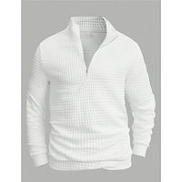 Men's Sweatshirt Quarter Zip Sweatshirt White Standing Collar Plain Sports  Outdoor Daily Holiday Streetwear Basic Casual Spring   Fall Clothing Apparel Hoodies Sweatshirts  Lightinthebox - thumbnail