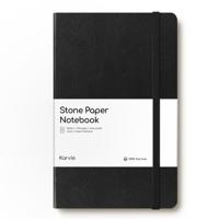 Karvle Lined Classic Hardcover Stone Paper Notebook - Black (13 x 21 cm)