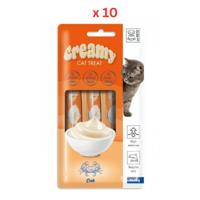 M-Pets Creamy Treats For Cats Crab 4x15g (60g) Pack Of 10