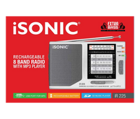 iSonic 8 Band Rechargeable Radio With Mp3 Player - Silver, (IR 225)