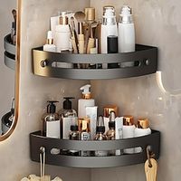 1PC Corner Plastic Shower Caddy Suction Cups Heavy Duty BathroomShower ShelfPunch-free Removable Plastic Shower Rack Adhesive Corner ShelvesBathroom Shower Caddy Organizer Bathroom Accessories Lightinthebox - thumbnail