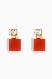 Future Heritage Carnelian & Diamond Stud Earrings