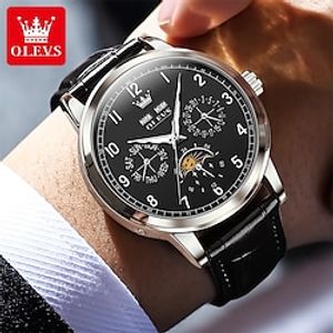New Olevs Brand Men'S Belt Watch Perpetual Calendar Calendar Week Display Luminous Multifunction Mechanical Watch Business Waterproof Men'S Sports Watch Lightinthebox