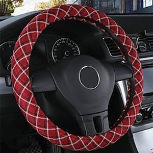 Steering Wheel Cover Style Deluxe Flax Universal Car Steering Wheel Protector Anti-Slip Soft Interior Accessories for Women Men fit Car SUV Truck etc  15 inch four Seasons miniinthebox