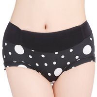 Comfortable Soft Breathable Collagen Fabric Polka Dot Printing Mid Waist Panties For Women