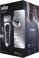 Braun Series 8 Wet & Dry Men's Electric Shaver with Clean & Charge station and Travel Case, Silver, Shaver 8390CC