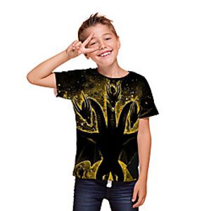 Kids Boys' T shirt Tee Short Sleeve 3D Print Graphic Unisex Print Black Children Tops Summer Active Daily Wear Halloween Regular Fit 3-12 Years Lightinthebox